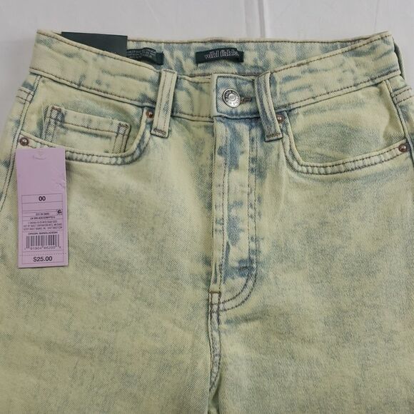 Wild Fable Women's 00 Light Green Acid Wash Jeans - Picture 5 of 16